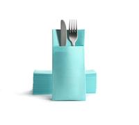 Alvotex Chic Airlaid 50 - Servilletas Desechables (39 x 40 cm, Similar a la Tela, 39 x 40 cm), Color Azul Menta