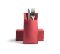 Alvotex Chic Airlaid - 50 servilletas Desechables para Cubiertos (39 x 40 cm), Color Burdeos