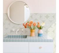 Alwayspon 10 adhesivos de vinilo autoadhesivos, impermeables, para azulejos de salpicaduras, despegar y pegar, para baño, cocina, suelo, pared, color verde claro