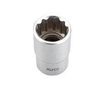 ALYCO 190427 - Llave de vaso de 1/2" DIN-3124 bihexagonal 12 caras de 28 mm