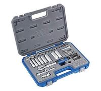 Alyco 192287 - Juego 54 piezas llaves de vaso 3/8" + carraca extensible + adaptadores + puntas en maletin plastico