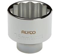 Alyco 194875 - Llave de vaso de 1" UNE 16507 DIN 3124 Cr-V cromado brillante 12 caras 75 mm