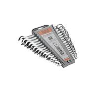 Alyco Orange - Juego de Llaves Combinadas de 17 Medidas (6-22 mm) en Acero Cr-V, Herramientas para Taller Mecánico con Tratamiento Anticorrosión y Soporte Organizador
