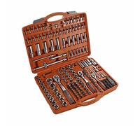 ALYCO Orange - Juego de Llaves de Vaso de 1/2" + 1/4" + 3/8" | 171 Piezas | Allen Hexagonales, Carraca, Alargaderas, Adaptadores, Juntas, Herramientas en Acero Cr-V con Maletín