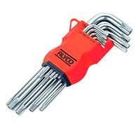 Alyco Orange – Juego de llaves Torx largas T9–T55, 9 piezas en Acero Cr‑V, inviolables, con soporte
