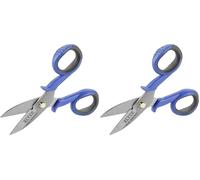 Alyco - Tijeras para Electricista Profesional de Acero Inoxidable | 145 mm | Herramienta con Muesca Pelacables Dentada y Remache Ajustable para Corte de Precisión (Paquete de 2)