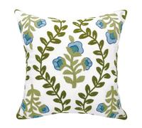 Alysheer Rose Garden - Funda de Almohada Decorativa 100% algodón con patrón de Punto Bordado sólido para sofá, Coche, Sala de Estar, Dormitorio, Oficina, Regalos, Cremallera Invisible, 18 x 18