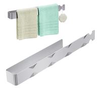 Alyvisun Toalleros de Baño Sin Taladro, Toallero Adhesivo Baño de una Sola Pieza con Ganchos, Toallero Alargadas Sin Taladro de Acero Inoxidable 304 para Cocina y Ducha