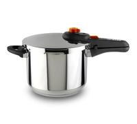 Alza Syma - Olla Express Rápida, 6 Litros, Acero Inoxidable 18/10, 5 Sistemas de Seguridad, Todo Tipo de Cocinas, Inducción, Posición Desvaporizadora