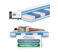 AM Qualitätsmatratzen Colchón 80x190 muelles ensacados Deluxe - firmeza Media - colchón muelles ensacados 80x190-1000 muelles y Funda Lyocell - 24 cm de Altura y 7 Zonas - Certificado Oeko-Tex