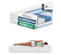 AM Qualitätsmatratzen Colchón muelles ensacados 150x190 cm - firmeza Media & 20 cm - Colchón 150x190 muelles ensacados de 7 Zonas - Colchón 150x190 ergonómico con Funda Lavable - Certificado Oeko Tex