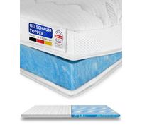 AM Qualitätsmatratzen Topper viscoelástico 200x200 de Gel Suave - Made in Germany - Sobrecolchon de Espuma Premium de Gel con Funda de Lyocell Antideslizante - Memory Foam Topper 200x200 Extra Alto