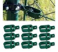 Amagabeli Garden Home 10 Piezas Tensor de Alambre 2# 95MM, Tensores para Malla de Alambre de Acero Galvanizado, Tensor de Alambre con Trinquete para Tela Metalica, Vallas, Emparrados, Jardin (Verde)