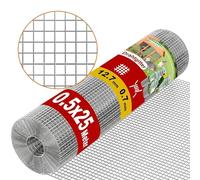 Amagabeli Malla Electrosoldada Galvanizada Malla Soldada 12,7x12,7/50cm, Rollo 25 Metros Rollo Malla Alambre Metalica Grosor del Alambre Pajarera Metalica