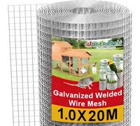 Amagabeli Malla Electrosoldada Galvanizada Soldada 12,7x12,7/100cm, Rollo 20 Metros Rollo Malla Alambre Metalica Grosor del Alambre Pajarera Metalica