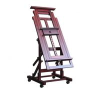 Amagogo Caballete Ajustable Profesional de Pintura con Soporte Firme Panel Inclinable Regulable Base Móvil con y Cuerpo de Madera Sólida, Nogal Negro Ruedas De Goma