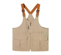 Amagogo Chaleco Táctico Multibolsillos Mochila Portaequipaje con Bolsillo Frontal con Cremallera de Acceso Rápido Adecuado para, Caqui, L