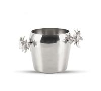 Amagogo Cubitera de Vino Cubo para Hielo, Cubo De Hielo con Diseño De Flor De Ciruelo Plateado