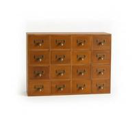 Amagogo Joyero Organizador con Cajones Mueble Auxiliar Caja de Madera Expositor de Mesa con Construcción Robusta y Tiradores, Gabinete De Dieciséis Cajones