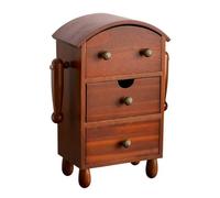 Amagogo Organizador Joyas con Patas | Compacto, Armario Pino con Cajones Extraíbles, Que Ahorra Espacio, Mueble Auxiliar Oficina, para Dormitorio, Recibidor, Marrón, Cabeza Redonda 3 Cajones