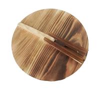 Amagogo Tapa de Madera para Wok, Tapa Redonda para Sartén, Accesorio de Cocina para El Hogar, Utensilio de Cocina, Tapa para Wok, Tapa para Olla, Sartén, Diámetro 30cm
