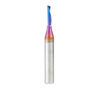 Amana Tool 51511-K Spektra Coated SC Spiral 'O' Single Flute, Plastic Cutting 1/8 D x 1/2 CH x 1/4 SHK x 2 Inch Long Down-Cut CNC Router Bit with Mirror Finish