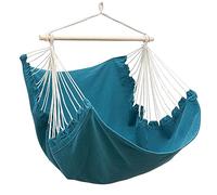 AMANKA Silla Colgante XL de 155x125 cm - 1 Persona Hamaca Columpio hasta 100 kg - Sillón Relax para Interior y Exterior - Balancín con Barra de Madera - Nido Cómodo para Balcón, Terraza o Habitación