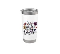 Amante de jardinería, Mujeres y niñas, La vida es mejor en el jardín Vaso térmico de acero inoxidable de doble pared
