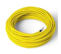 Amarcords - Cable de tela color LIMÓN, redondo, seda, 1 metro, con 2 conductores 2x0,75 - Hilo eléctrico textil de color estilo clásico para lámparas bricolaje e iluminación vintage.