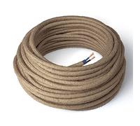 Amarcords - Cable de tela color YUTE, redondo, yute, 5 metros, con 2 conductores 2x0,75 - Hilo eléctrico textil de color estilo clásico para lámparas bricolaje y iluminación vintage.