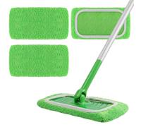 AmaVins Almohadillas reutilizables de 100% chenilla compatibles con mopa Swiffer Sweeper, cubierta plana húmeda y seca, paquete de 3 almohadillas lavables para limpieza de superficies/suelos de madera