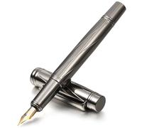 Amaxiu Pluma estilográfica de metal de lujo, pluma estilográfica de punta fina resistente compatible con cartuchos de tinta de 3,4 mm, pluma de caligrafía ejecutiva, regalo para oficina de negocios