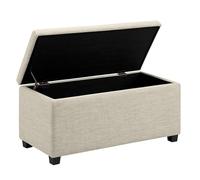 Amazon Basics Banco otomano tapizado, rectangular, ideal para la entrada o como reposapiés, Poliéster, Beis, 42 x 91 x 43 cm (ancho x prof. x alto)