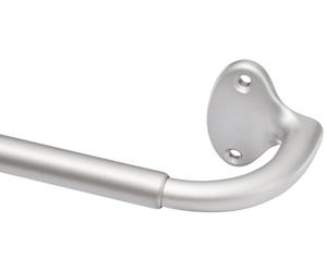 Amazon Basics Barra de cortina extensible para interiores con barra curvada, de 122 a 224 cm, color níquel