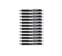 Amazon Basics Bolígrafos Retráctiles de Tinta de Gel, Agarre de Goma, Sin Borrones, Ideales para Clase y la Oficina, Punta Fina (0,7mm), Negros, Paquete de 12
