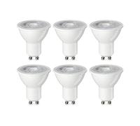 Amazon Basics Bombilla de luz puntual GU10 tipo LED, 4.7 W (equivalente a 50 W), blanco cálido, no regulable, paquete de 6