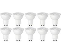 Amazon Basics Bombilla LED Foco GU10, 5.5W (equivalente a 50W), Blanco Cálido, Regulable- 10 Unidad (Paquete de 1), CRI80