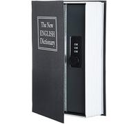 Amazon Basics Caja de seguridad en forma de libro - Cerradura con combinación, Grande, Negro