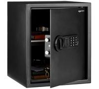 Amazon Basics Caja fuerte Electrónico de acero para el hogar con cerradura de teclado digital programable para joyas, dinero y objetos de valor, 43 l, 35 x 33 x 42 cm, color negro
