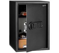 Amazon Basics Caja fuerte Electrónico de acero para el hogar con cerradura de teclado digital programable para joyas, dinero y objetos de valor, 51 litros, 35 x 33 x 50 cm, Negro