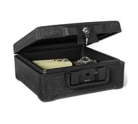 Amazon Basics Caja Fuerte para Documentos Ignífuga y Sumergible con Cerradura de Llave, Capacidad 11L, Certificada UL 72 Clase 350, Negra