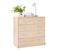 Amazon Basics Cajonera, Armario de Dormitorio con 4 Cajones, Armario, Tocador de Almacenamiento, Arce, 40 x 75 x 74cm
