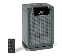 Amazon Basics Calefactor eléctrico cerámico con tecnología PTC, 1800W, oscilación 70°, 25cm, Gris