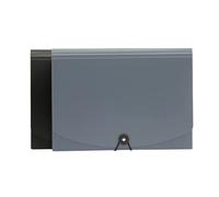 Amazon Basics Carpeta acordeón, tamaño A4, Paquete de 2, color Gris,Negro/gris