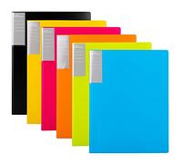 Amazon Basics Carpetas con fundas, A4, 30 fundas, 6 unidades, Multicolor