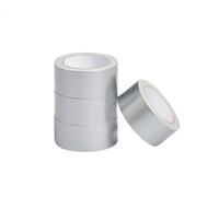 Amazon Basics Cinta aislante muy resistente, fuerza avanzada, 4.77 cm x 18.28 m, Plateado, juego de 4, uso general, reparación del hogar y el coche, bricolaje, coche, actividades en el exterior