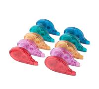 Amazon Basics Cinta Correctora, Paquete de 10, Rollo, Bolígrafo, Estilo Ratón, Secado Instantáneo, 12m de Largo, Verde, Morado, Naranja, Rojo y Azul