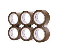 Amazon Basics - Cinta de embalaje, 48 mm x 66 m, 0.046mm de grosor, marrón (6 rollos)