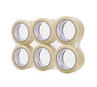 Amazon Basics Cinta de embalaje, 48 mm x 66 m, 0.046mm de grosor, Tranparente (6 rollos)