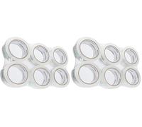Amazon Basics Cinta de embalaje para mudanza y almacenamiento, 6 Unidad, Ancho estándar: 4,7 cm de ancho x 49,9 m, Claro (Paquete de 2)